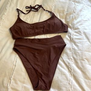 Aerie. High cut cheeky bikini 👙scoop top